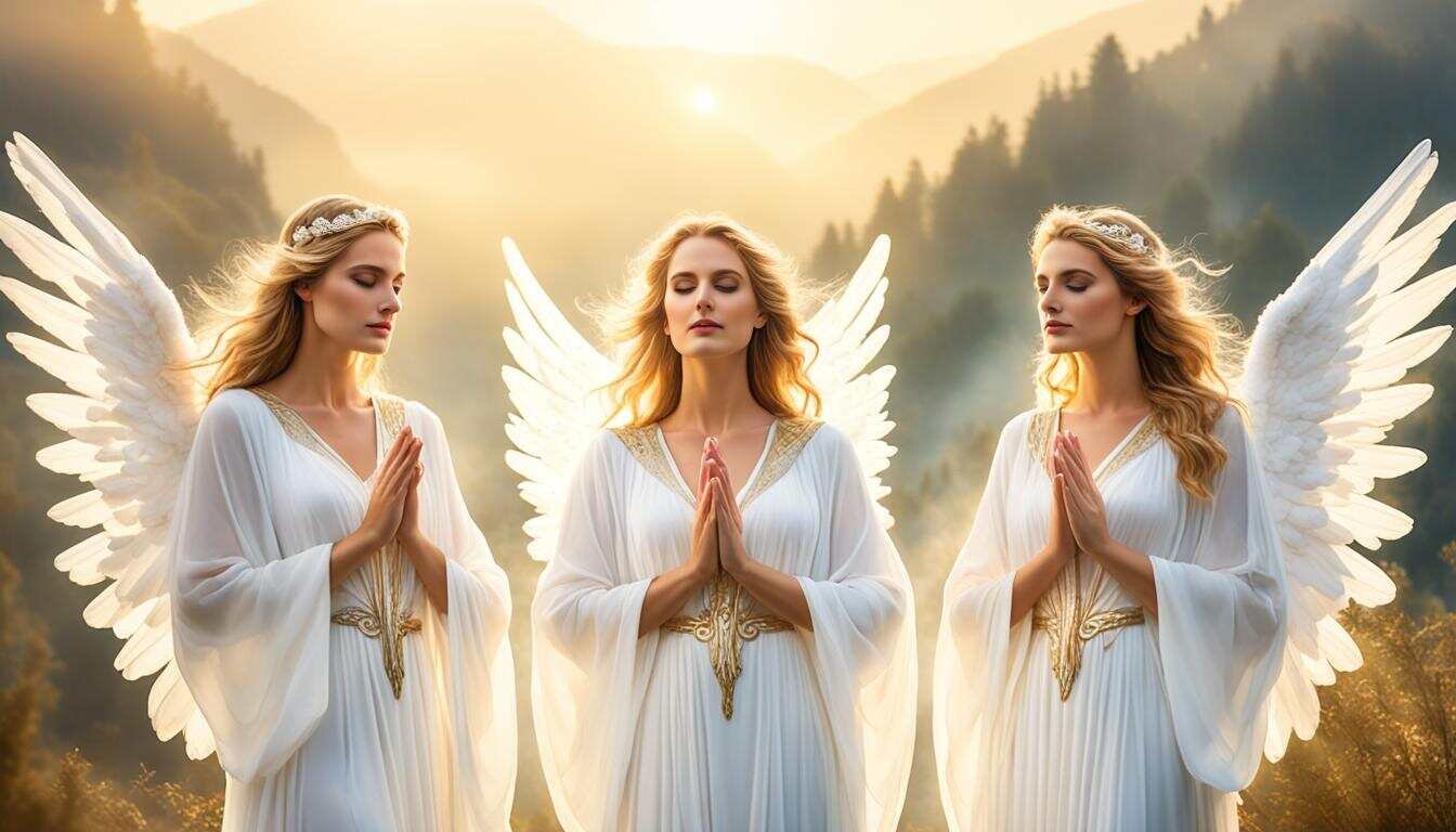 Explore the symbolism associated with angels in religious contexts.